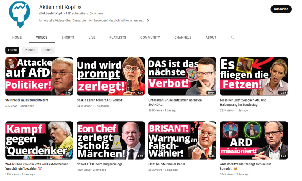 YT-Kanal "Aktien mit Kopf" - heute